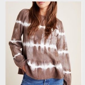 ANTHROPOLOGIE Eri + Ali Cynthia Tie Dye Peplum Top